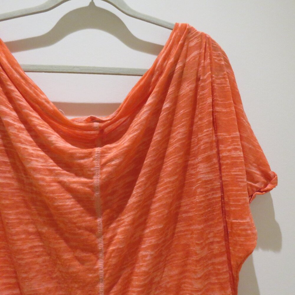 FREE PEOPLE WE THE FREE Astrid Neck Burnout Oversized Top in Lotus Red Boho L - Picture 11 of 14